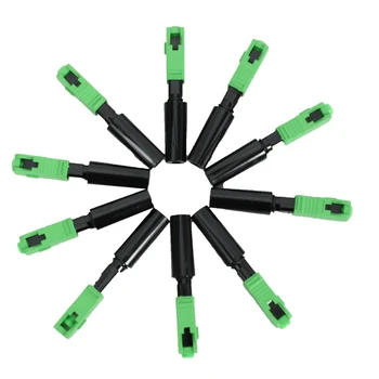 40Pcs Ftth Încorporat Rapid Conector SC/APC Verde de Plastic Conector de Fibra Optica