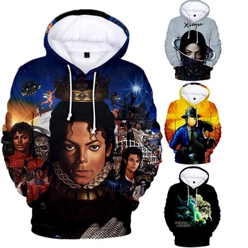 Noua Moda Casual, Tricoul Vânzare Fierbinte Cântăreț American Michael Jackson 3D Printed Hanorac Harajuku Hip Hop Stil de Stradă Topuri